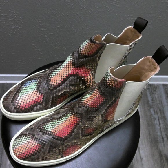 Hand made multi colored snake Chelsea boot main image 13